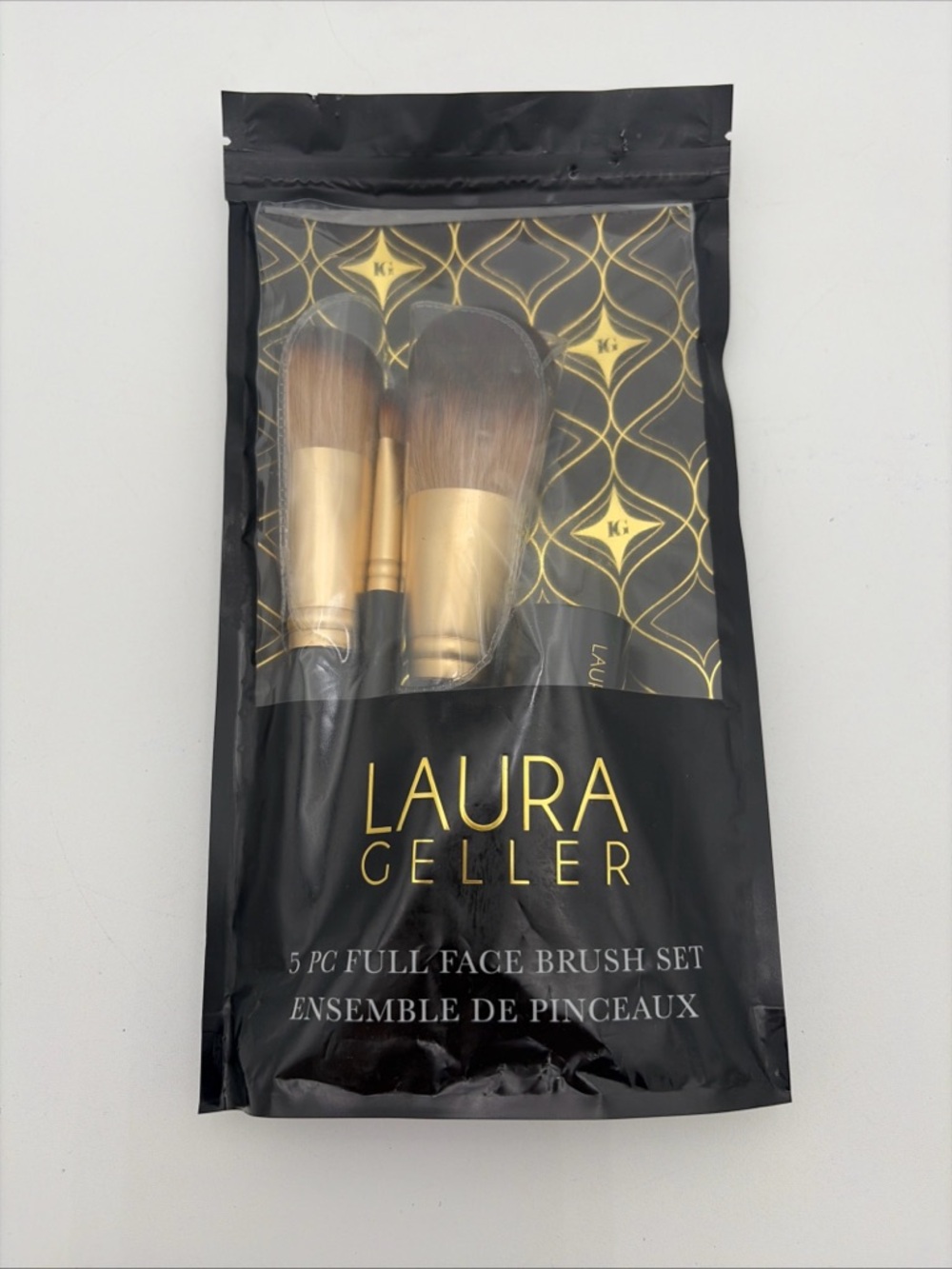 Laura Geller Black and Gold 5-Piece Full Face Brush Set